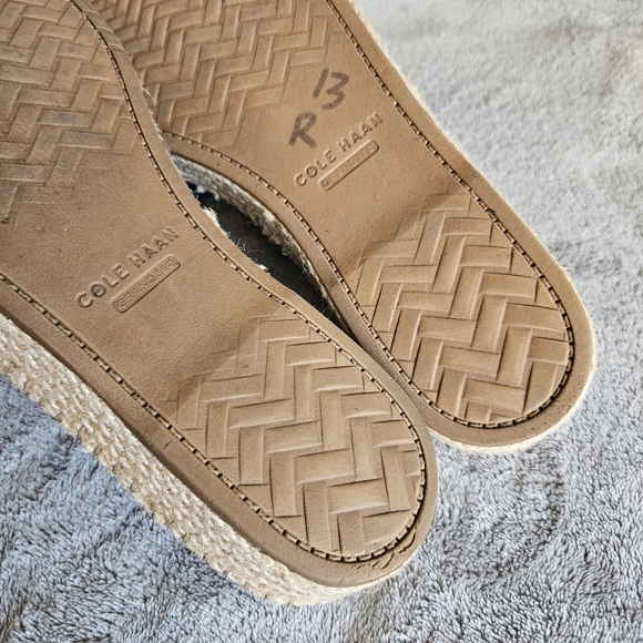 Cole Haan Blue Cloudfeel Espadrille Slide Wedge Sandals Size 10 - Picture 11 of 11